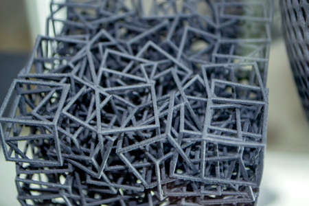 Object printed on 3D printer from polyamide powder or thermoplasticの写真素材