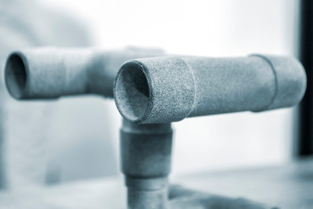 Gray object detail printed on powder industrial 3D printer. three-dimensionalの写真素材