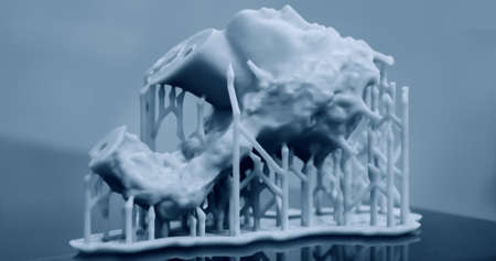 Objects photopolymer printed on stereolithography 3D printerの写真素材