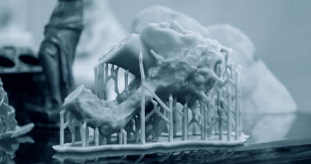 Objects photopolymer printed on stereolithography 3D printerの写真素材