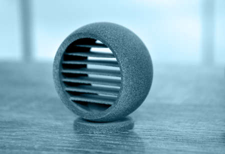 Gray object printed on powder 3D printer. Multi Jet Fusion MJF. Powderの写真素材