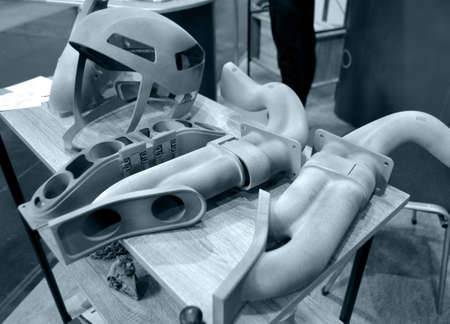 Large pipe details printed 3d printer. Multi Jet Fusion MJF.