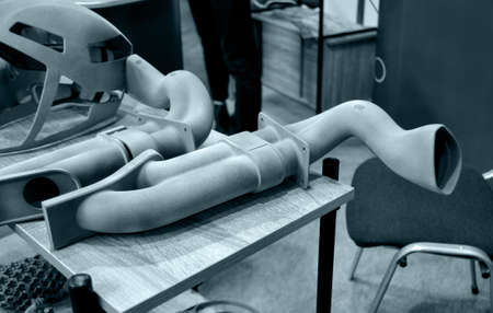 Large pipe details printed 3d printer. Multi Jet Fusion MJF.の写真素材