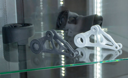 Model that printed on 3D printer. Powder industrial 3D printer printedの写真素材