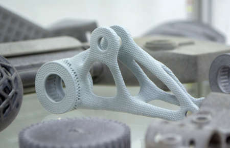 Object printed on 3D printer from polyamide powder or thermoplasticの写真素材