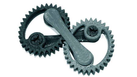 Objects printed by 3d printer Isolated on white background.の写真素材