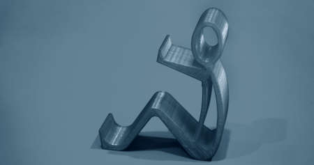 Abstract isolated object of a green color printed on a 3d printerの写真素材