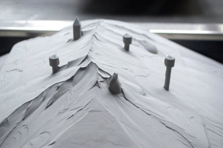 Surface with printed objects on metal 3D printer, covered metal powderの写真素材