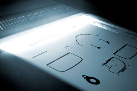 Powder industrial 3D printer printing three-dimensional volumetric modelsの写真素材