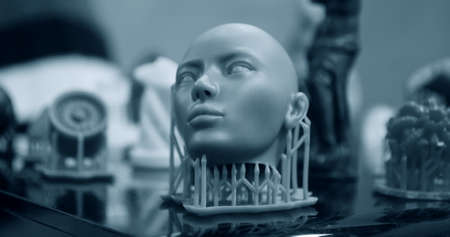 Objects photopolymer printed on stereolithography 3D printer,の写真素材