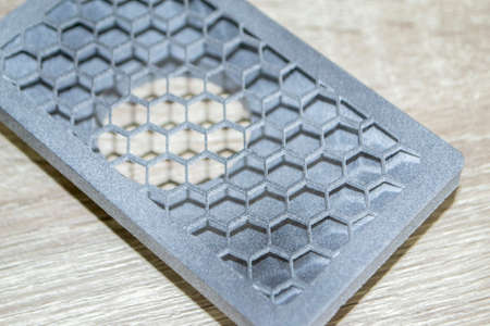 One model black printed on 3D printer. Black object printed on 3D printerの写真素材