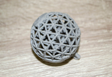 One model black printed on 3D printer. Black object printed on 3D printerの写真素材