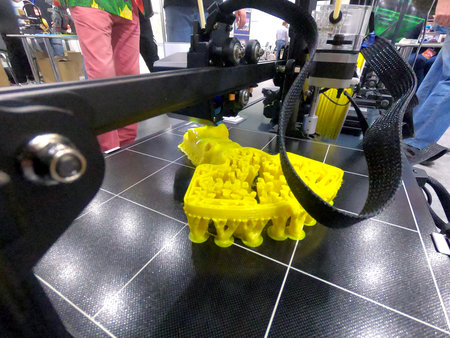 3D printer close up. Working 3D printer close-up. The process of printing on a 3D printer. 3D...