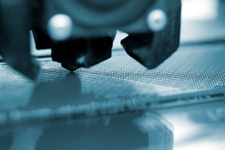 3D printer close up. Working 3D printer close-up. The process of printing on a 3D printer. 3D...