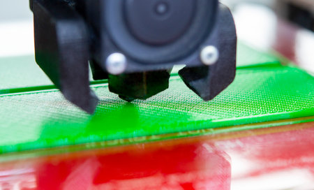 3D printer close up. Working 3D printer close-up. The process of printing on a 3D printer. 3D...