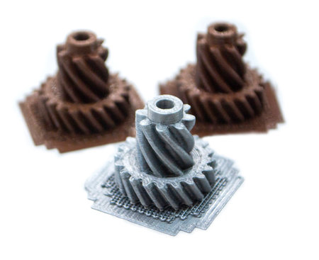 Detailed models printed on 3D printer from polymer close-up isolated on white background. Detailed...