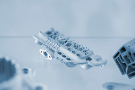 Object printed on 3D printer from metal powder using technology. High detailed detailing parts....