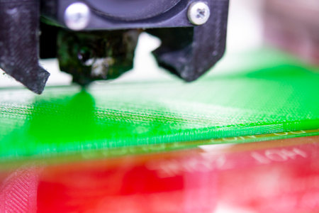 3D printer close up. Working 3D printer close-up. The process of printing on a 3D printer. 3D...
