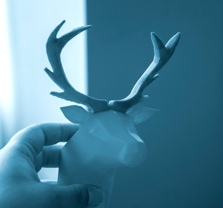 Creative art model printed on a 3D printer. Different objects created on a 3D printer from molten plastic. 3D printer FDM technology. Modern new technologies. Modern additive progressive technologiesの写真素材