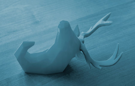 Creative art model printed on a 3D printer. Different objects created on a 3D printer from molten plastic. 3D printer FDM technology. Modern new technologies. Modern additive progressive technologiesの写真素材