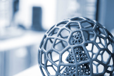 Art object printed on a 3D printer from molten plastic powder. Model printed on 3D printer from...