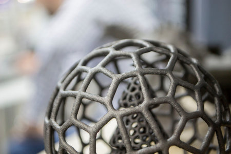 Model printed on 3D printer from plastic powder. Object created on 3D printer from polyimide powder....