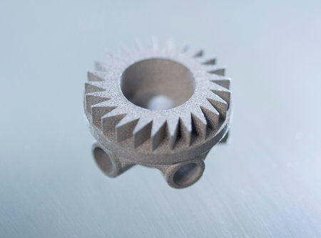 Metal object printed on 3D printer from metal powder. Model created on 3D printer from metal powder....