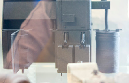 Model printed on 3D printer. Object printed on 3D printer from molten plastic. Prototype 3D printer...