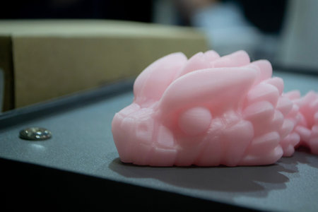 Art form printed on 3D printer from plastic. Art shape made using 3D printing from filament....