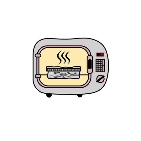 microwave in flat. icon vectorのイラスト素材