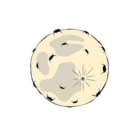the moon with the crater is quiet in cartoon styleのイラスト素材