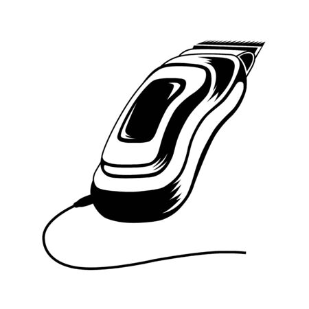 hair clipper in black and whiteのイラスト素材