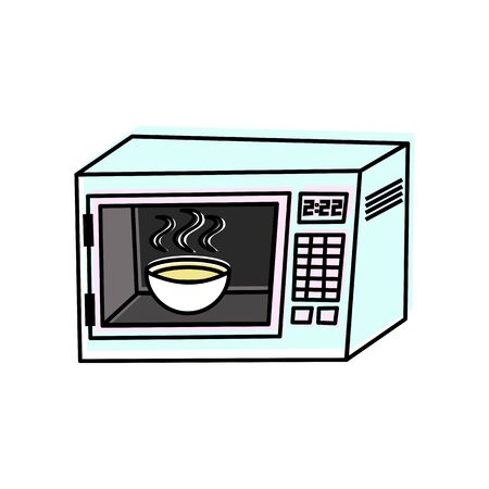 microwave in cartoon. vector iconのイラスト素材