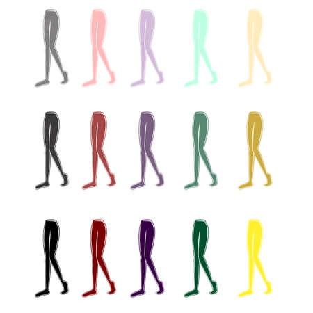 tights of different colors on female legs