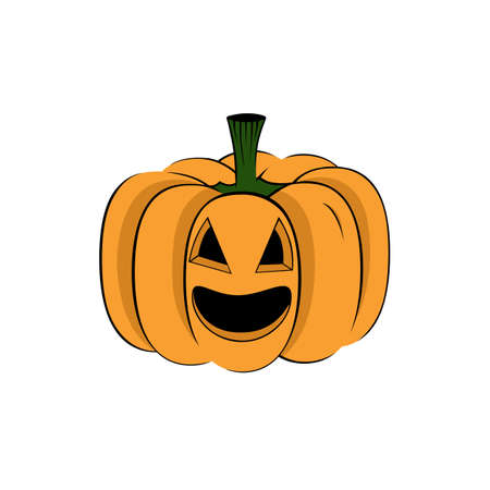 scary pumpkin in cartoon style. isolated objectのイラスト素材