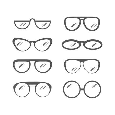 set of glasses gray minimalism. isodized vectorのイラスト素材