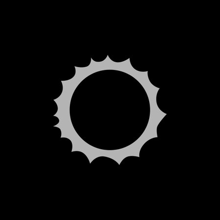 solar eclipse minimalism. black and white vectorのイラスト素材