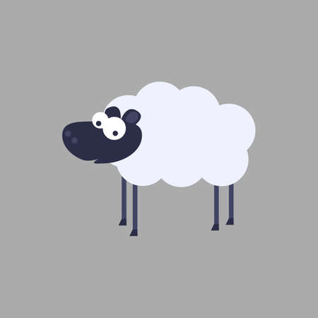 sheep in flat style. isolated 2d vectorのイラスト素材