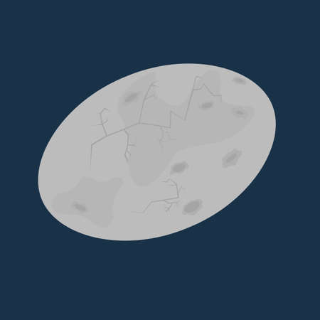 Haumea Kuiper belt dwarf planet. flat isolatedのイラスト素材