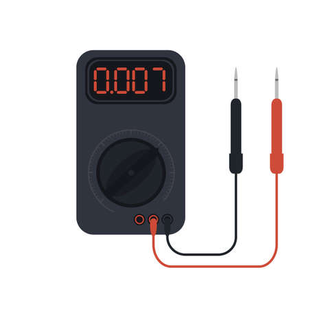 multimeter instrument of voltage. 2d flat vectorのイラスト素材