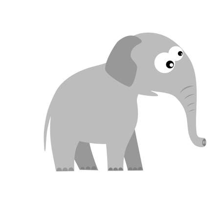 elephant in cartoon style. flat isolated vectorのイラスト素材