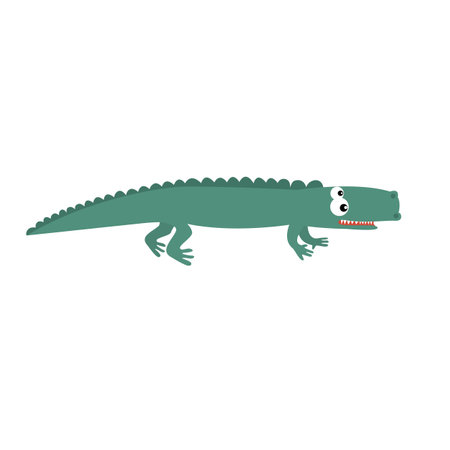 crocodile in 2d cartoon style. isolated vectorのイラスト素材