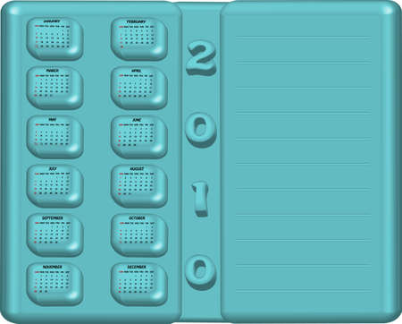 Calendar book vector for 2010 yearのイラスト素材