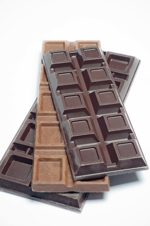 stil life of chocolate on a white background.の写真素材