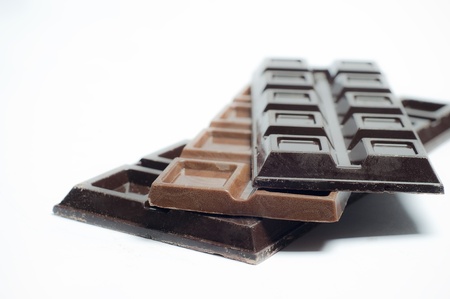 stil life of chocolate on a white background.の写真素材