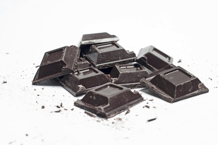 stil life of chocolate on a white background.の写真素材