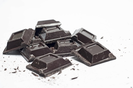 stil life of chocolate on a white background.の写真素材