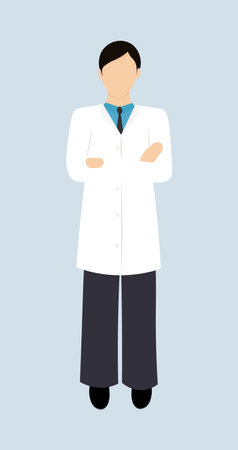 Male doctor in a white medical coat. vector illustrationのイラスト素材