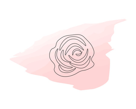 Rose on a watercolor backgroundのイラスト素材