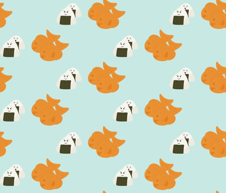<p>Pattern of onigiri and taiyaki</p>のイラスト素材